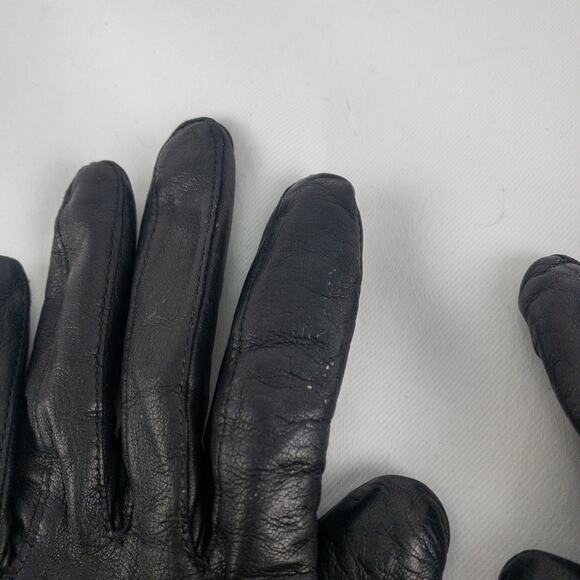Grandoe Vintage Soft Black Vegan Leather Gloves Medium 7 - Picture 3 of 16
